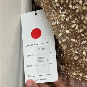 Collette by Mon Cheri | Dresses | Rose Gold Sequin Ball Gown With Deep ...